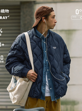 RESTICK 700FP金属尼龙菱形格轻薄羽绒服内胆男冬季保暖夹克外套