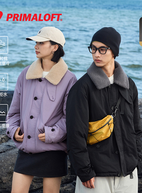 RESTICK 100G金标P棉可拆卸毛领翻领甲板棉服工装外套男女冬季