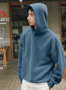 RESTICK【Polartec 100】摇粒绒抓绒保暖连帽卫衣帽衫 短宽廓形