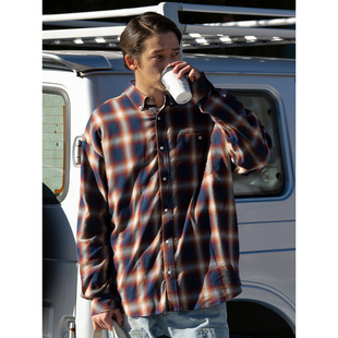 24SS 日系复古长袖 Ivy学院Button 男士 外套 Down格子衬衫 RESTICK