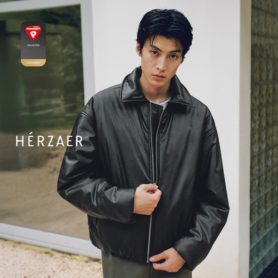 RESTICK短款翻领皮衣棉服