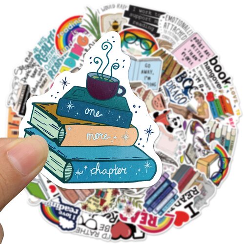 200张卡通阅读reading涂鸦贴纸行李箱吉他不留胶防水贴纸爆款