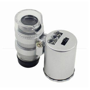 60X Pocket Microscope Loupe LED UV for Jewelry Appraisal