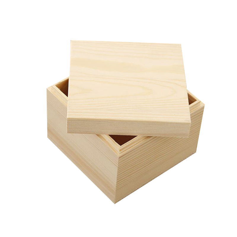 木盒定制实木天地盖复古烧色木盒长正方形松木盒桌面收纳盒礼品盒