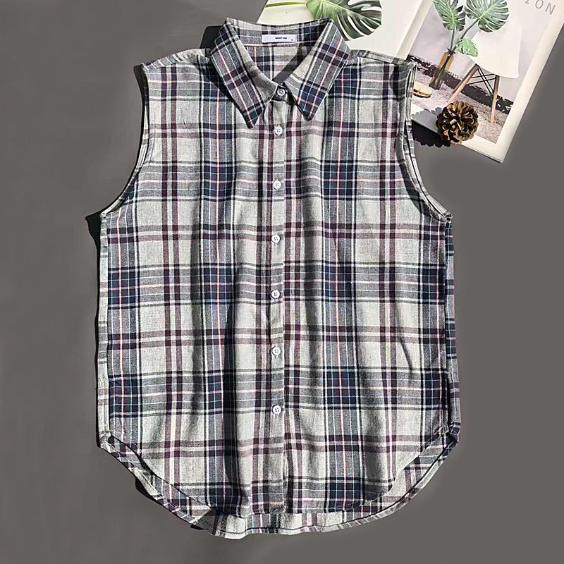 全棉格子假领子无袖衬衫领叠穿衬衣领装饰领