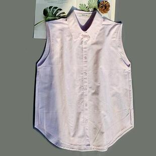 温柔甜宠-粉嘟嘟，软糯亲肤无袖背心假领子女叠穿衬衣马甲假领棉