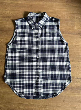 MOST JIA蓝色格子衬衣假领子假领衬衣领假衣领装饰领子假衬衫