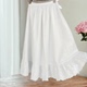 柜货 日系森女棉半身打底裙内衬夏文艺刺绣花边裙内胆衬叠穿C05