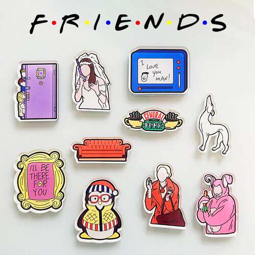 老友记亚克力冰箱贴friends六人行周边相框hugsy咖啡馆留言板菲比