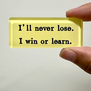 I'll never lose英文励志语录亚克力冰箱贴卡转加厚磁吸装饰贴
