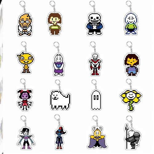 传说之下周边钥匙扣UNDERTALE 双面硬刷亚克力书包挂件礼物 现货