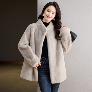 环保年轻妈妈装 海宁皮草女款 中长款 毛毛外套水貂绒女冬季 新款
