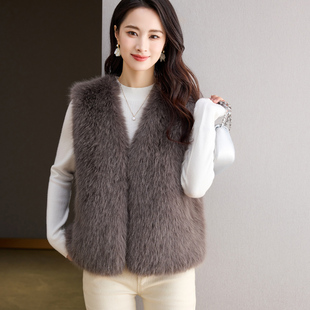 皮毛一体女外套毛毛海宁环保皮草马甲新款 托斯卡纳 秋冬年轻款