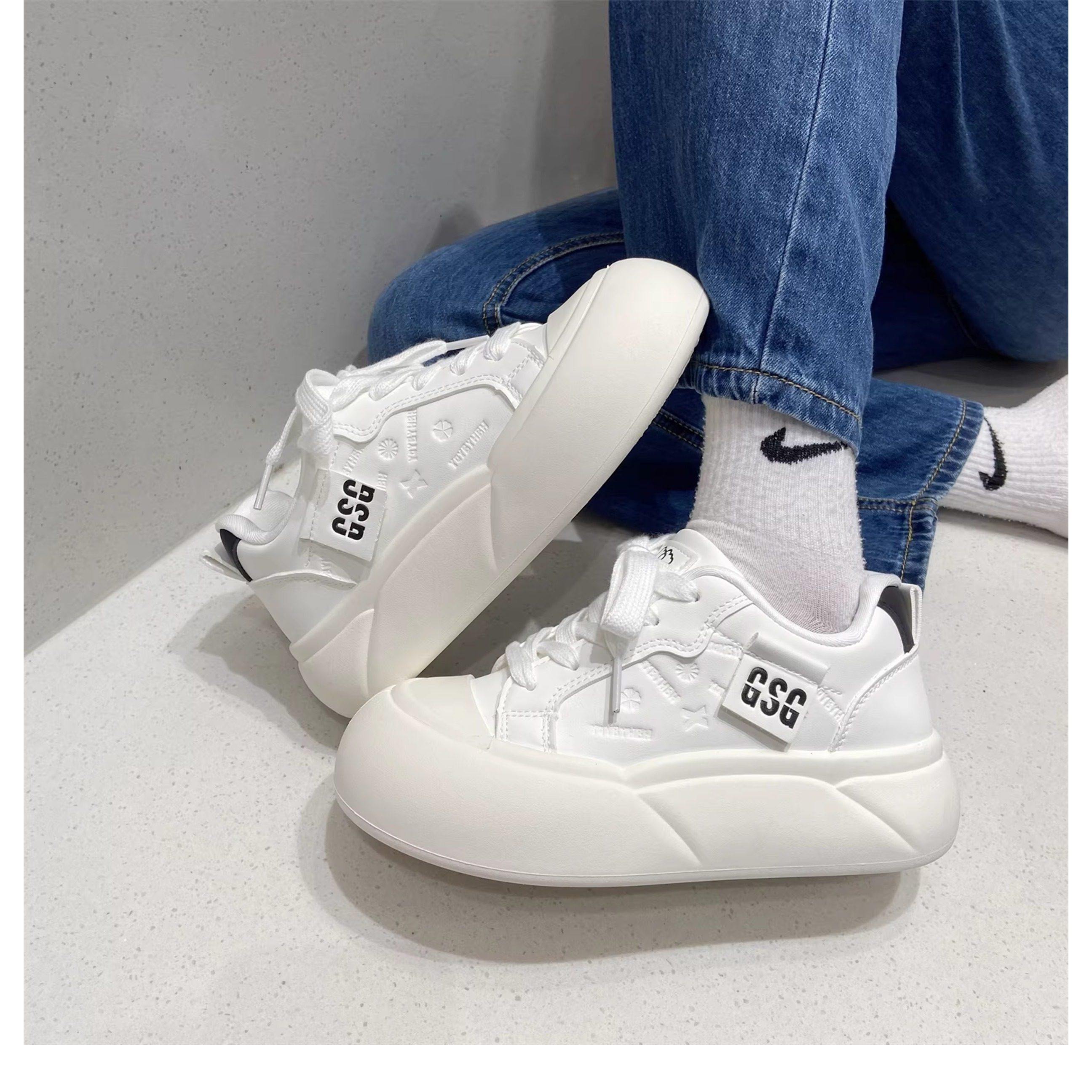 韩系时尚百搭厚底小白鞋女款2026新款复古增高运动学生休闲鞋,女鞋,时尚休闲鞋,淘宝优惠券,粉丝福利购,淘宝优惠卷