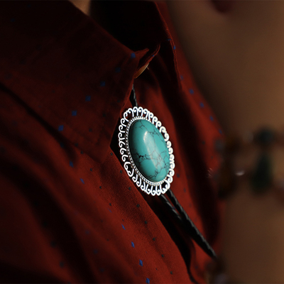 结构复古大款仿松石波洛领带