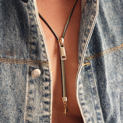 复古风个性款拉链波洛领带