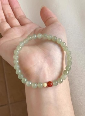 鸿运当头新中式碧色串珠手链女简约百搭显白学生闺蜜好运手串手饰