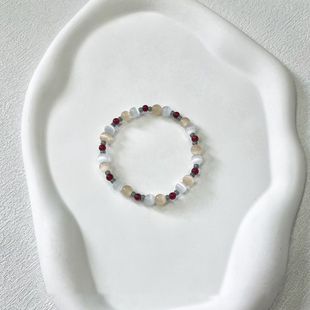 2025年新款新中式猫眼珠红码碯串珠手串绿色米珠小清新气质手饰女