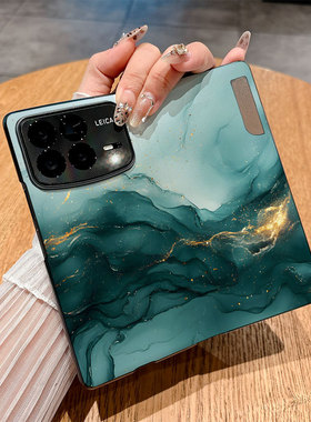 适用小米Mixfold4手机壳Mixfold3翻盖皮套Mixfold2仿皮小迷Mixf0ld2保护套防摔创意插画个性彩绘新款商务时尚