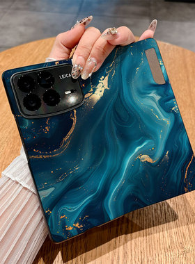 适用小米Mixfold4手机壳Mixfold3翻盖皮套Mixfold2插画小迷mixf0ld2彩绘商务仿皮新款保护套时尚防摔个性创意