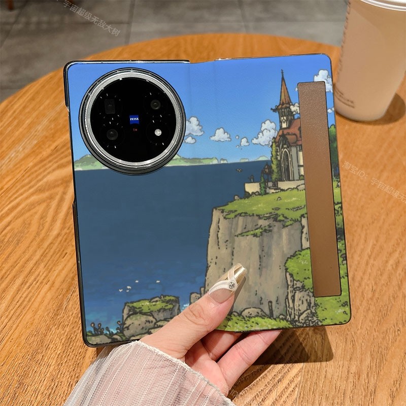 适用vivoXfold5手机壳Xfold3/Xfold＋/Xfold翻盖皮套Xfold5pro仿皮Xfold3pro创意卡通彩绘插画时尚保护套防摔,3C数码配件,手机保护套/壳,淘宝优惠券,粉丝福利购,淘宝优惠卷