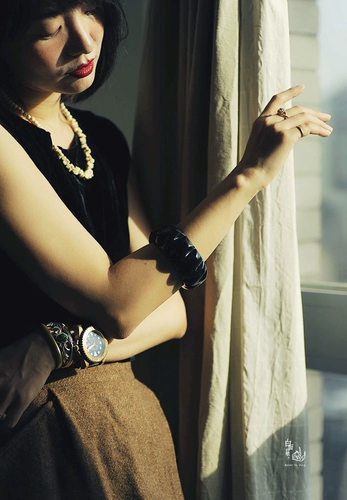 Qinse Natural Bare Baish Bracelet Black Paint Push Light Paint Veterans Foreign Trod