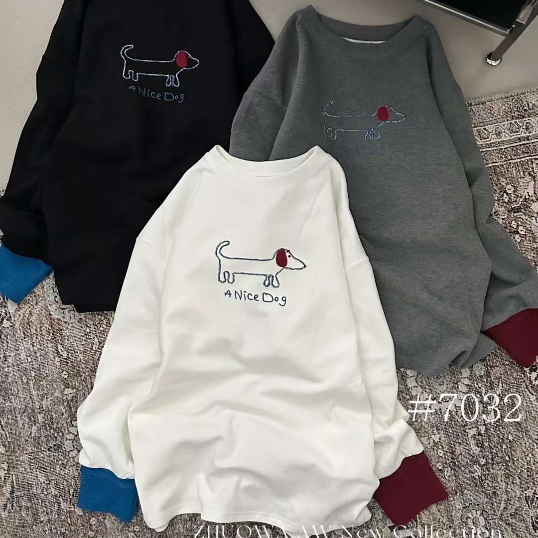 ZW卓娃2025冬季新款美式复古T恤