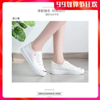 Giày nữ nhỏ màu trắng giày mùa hè 2019 thoáng khí mới hoang dã giày đế bằng trẻ em lớn 7-15 giày vải trường tiểu học - Plimsolls top giày sneaker nam