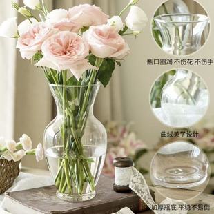 北欧ins风玻璃花瓶客厅插花创意小卧室装饰简约广口花瓶透明网红