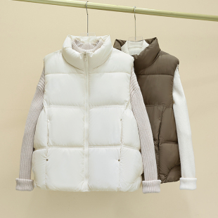 外套女 韩版 马甲棉衣女小个子坎肩宽松立领背心2025秋冬新款 短款