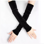 筒黑色假袖 金丝绒袖 保暖开车防晒胳膊袖 女手臂套春秋冬季 子 套长款
