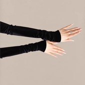 加长款 子 筒黑色假袖 袖 套女金丝绒手臂套春秋冬保暖开车防晒胳膊袖