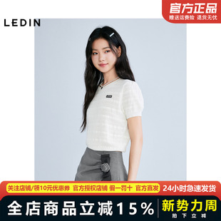 夏季 乐町肌理短袖 商场同款 透气T恤C1EEF2126 泡泡袖 套衫 新款