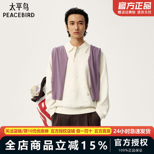太平鸟男装 Personal Best By PEACEBIRD专柜翻领卫衣 B2CRG1362