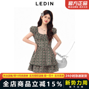 碎花收腰连衣裙C1FAE2243 乐町夏季 商场同款