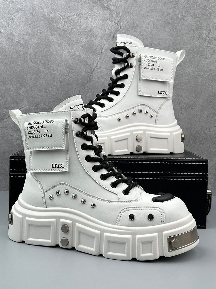 2025 Men's Platform Motorcycle Boots Rugged High-Top - Product image 2