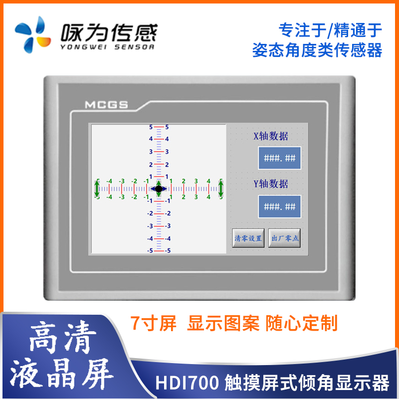 双轴倾角数显仪咏为传感触摸屏