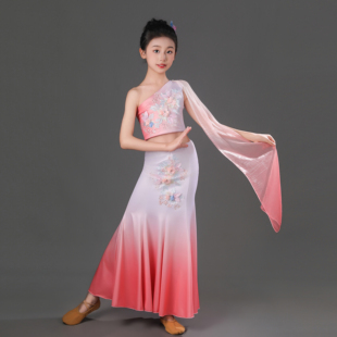 儿童傣族舞蹈服少儿彩云之南舞蹈服装孔雀舞演出服女艺考表演服装