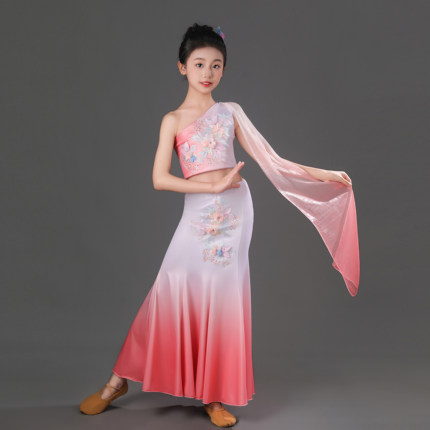儿童傣族舞蹈服少儿彩云之南舞蹈服装孔雀舞演出服女艺考表演服装
