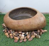 天然石头喷泉竹子流水鱼缸雾化摆件院子装 饰花盆阳台水景养荷花池