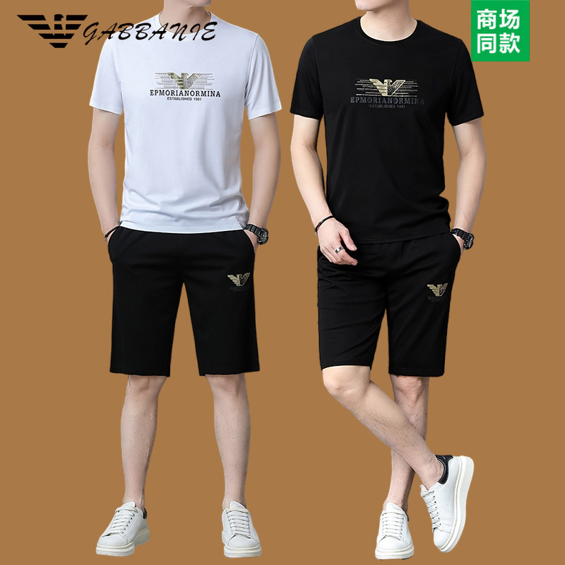 正品意大利男士休闲短袖运动套装
