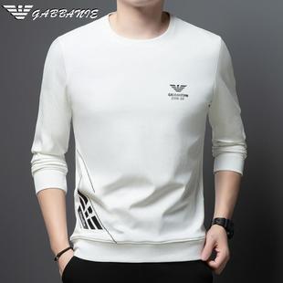 T恤男圆领卫衣丝光棉纯色打底衫 长袖 中年男士 奇阿玛尼亚春秋新款