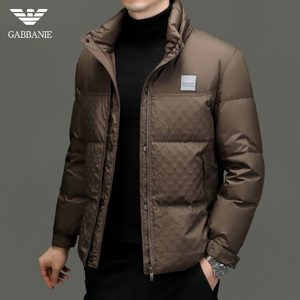 奇 阿玛尼亚男士羽绒服秋冬季中青年休闲短款立领白鸭绒保暖外套