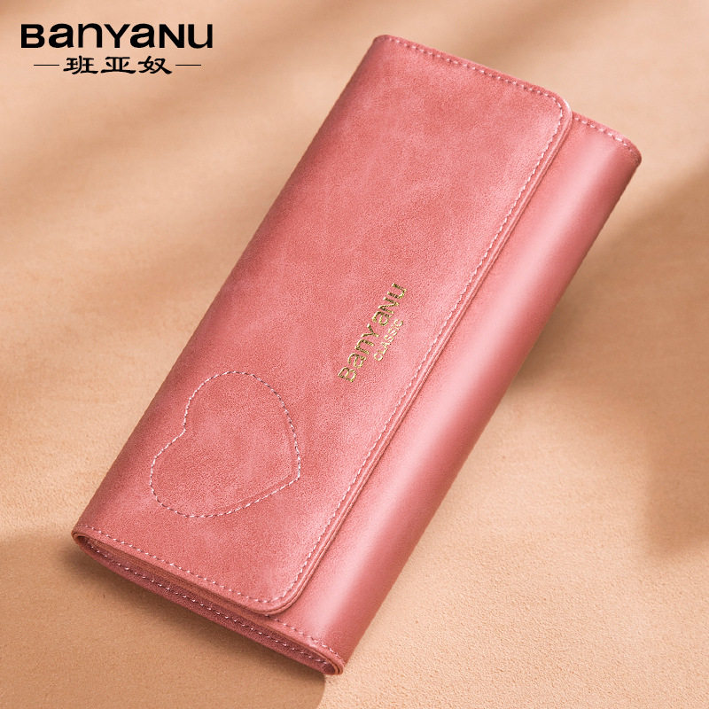 班亚奴钱包女长款2025新款韩版牛皮多卡位按扣钱夹复古女款手拿包,箱包皮具/热销女包/男包,钱包,淘宝优惠券,粉丝福利购,淘宝优惠卷