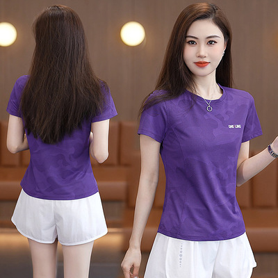 广场舞冰丝薄款运动透气短袖