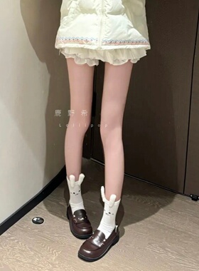 2026早春日系可爱兔子立体耳朵中筒袜女日系学院风jk少女白色袜子