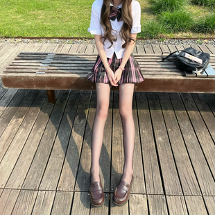 夏季防勾丝丝袜薄款日系jk袜子纯欲性感黑丝美腿显瘦打底连裤袜女