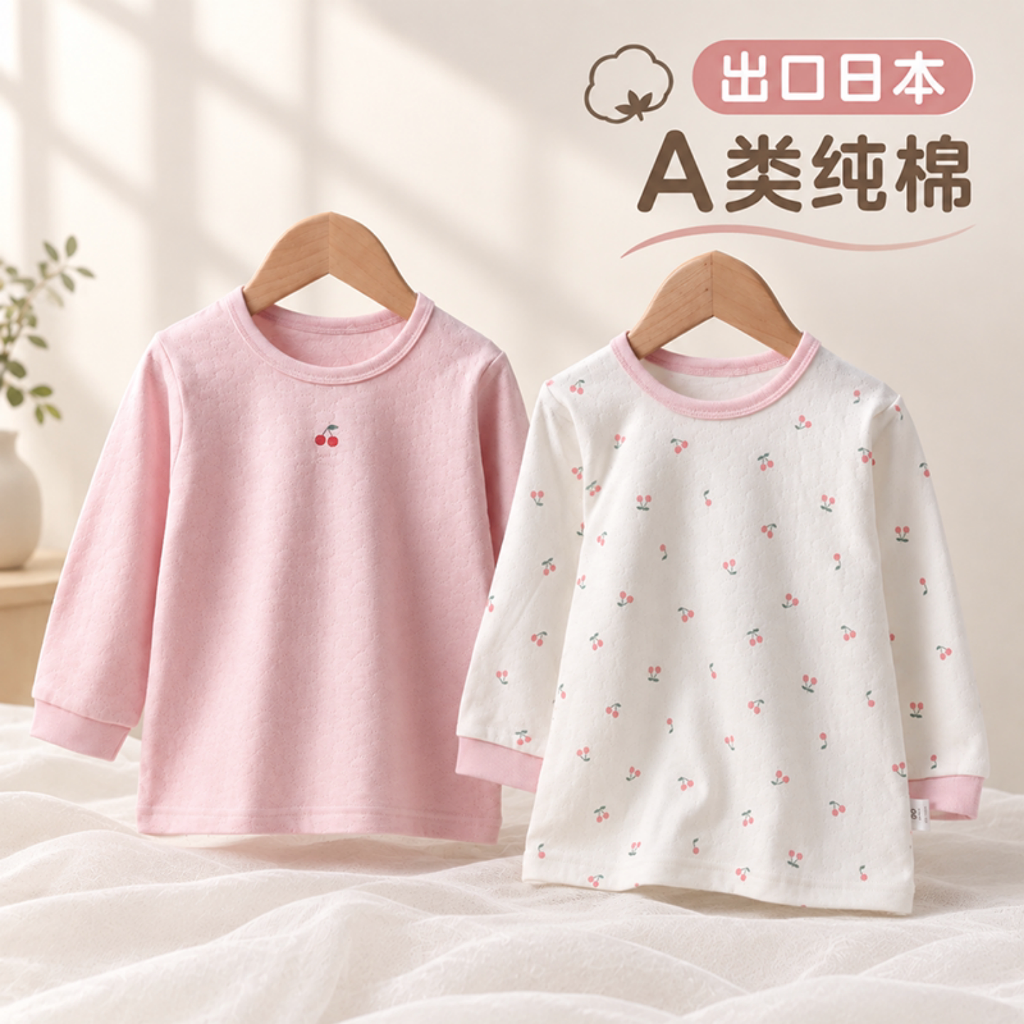 春秋日系女童纯棉柔软秋衣A类