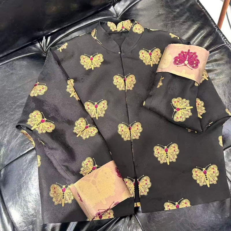 JINYU矜羽【凰蝶】黑金蝴蝶宋锦新中式上衣高级感外套