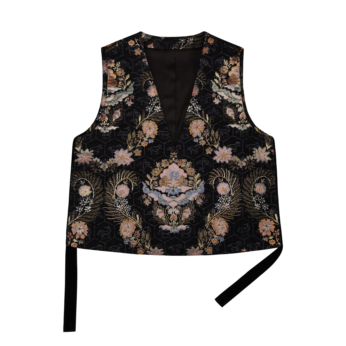 JINYU矜羽【沁芙】新中式黑色刺绣马甲上衣秋冬款